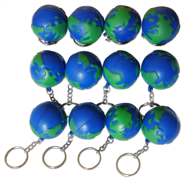 Novel Merk Earth Day World 12-Piece Keychains for Party Favors & School Carnival Prizes