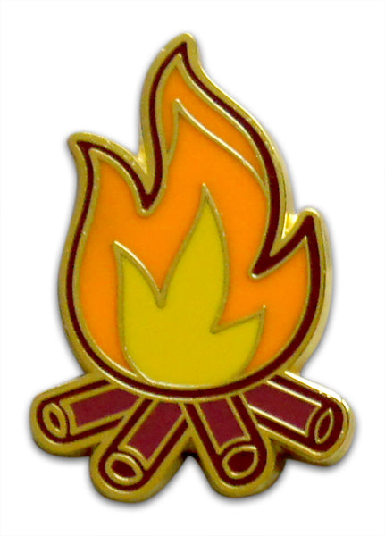 Novel Merk Campfire Lapel Pin, Hat Pin & Tie Tack with Clutch Back (Single Pack)