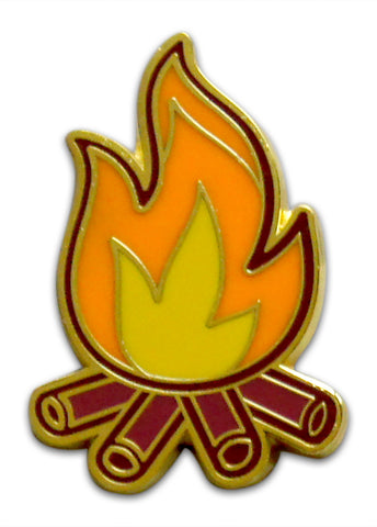 Novel Merk Campfire Lapel Pin, Hat Pin & Tie Tack with Clutch Back (Single Pack)
