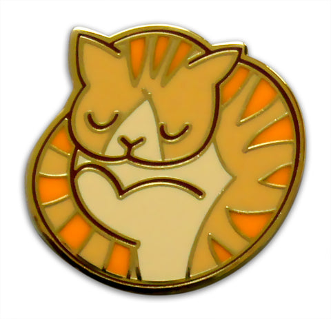 Novel Merk Sleeping Cat Lapel Pin, Hat Pin & Tie Tack with Clutch Back (Single Pack)