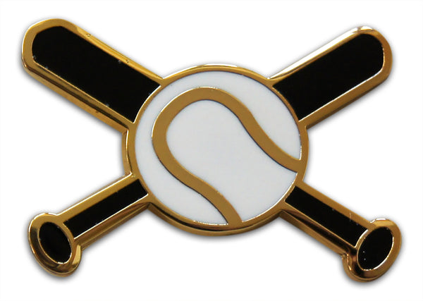 Novel Merk Crossed Baseball Bats Lapel Pin, Hat Pin & Tie Tack with Clutch Back (Single Pack)