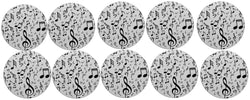Novel Merk Music Jumble Vinyl Sticker Decals – 2 Inch Round Individual Cut - Waterproof (10 Pack)