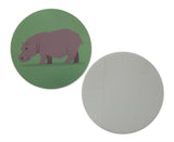Novel Merk Hippo Vinyl Sticker Decals – 2 Inch Round Individual Cut - Waterproof (10 Pack)