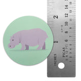 Novel Merk Hippo Vinyl Sticker Decals – 2 Inch Round Individual Cut - Waterproof (10 Pack)