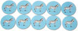 Novel Merk Zebra Vinyl Sticker Decals – 2 Inch Round Individual Cut - Waterproof (10 Pack)