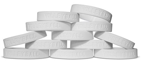 Novel Merk 12-Piece Volleyball White Party Favor & School Carnival Prize Sports Silicone Wristband Bracelet
