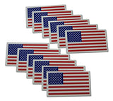 Small American Flag Patriotic Military Magnets Set Mini Rectangles in Classic Red, White, Blue US Design (12 Pieces)