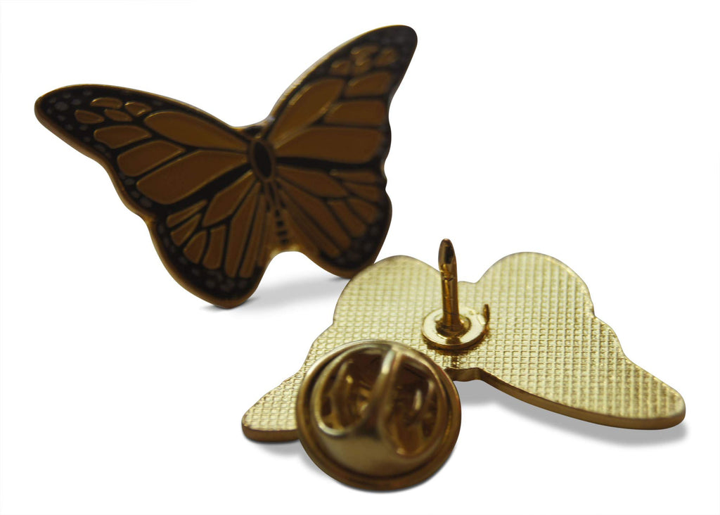 3-Piece Monarch Butterfly Lapel Pin or Hat Pin with Clutch Back – Novel Merk