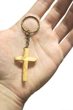 4-Piece Olive Wood Cross Keychains Made in Bethlehem by Novel Merk