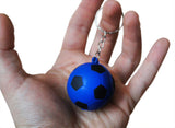 12 Pack Blue Soccer Ball Keychains for Party Favors & School Carnival Prizes