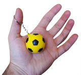 12 Pack Yellow Soccer Ball Keychains for Party Favors & School Carnival Prizes