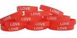 Novel Merk Red Love Twelve-Pack Party Favor & School Carnival Prize Silicone Rubber Band Wristband Bracelet (12 Pieces)