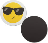 Novel Merk Sunglasses Emoji 2 Inch Flat Refrigerator Magnet (Single Pack)
