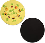 Novel Merk Hello Summer Pineapple 3 Inch Flat Refrigerator Magnet (Single Pack)