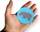 Novel Merk Hippo 3 Inch Flat Refrigerator Magnet (Single Pack)