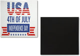 Novel Merk 4th of July 3 Inch Flat Refrigerator Magnet (Single Pack)