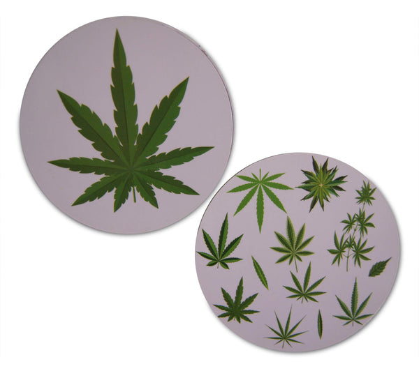 Novel Merk Marijuana Leaves Refrigerator Magnets Vinyl Round Flat Magnets for Refrigerator Decor (2 Pack)