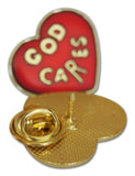 3-Piece Red Heart God is Love & Variety Lady Lapel Pin Hat Pin & Tie Tack Set with Clutch Back by Novel Merk