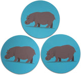 Novel Merk Hippo 3 Inch Flat Refrigerator Magnet (Single Pack)