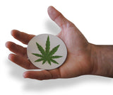 Novel Merk Marijuana Leaves Refrigerator Magnets Vinyl Round Flat Magnets for Refrigerator Decor (2 Pack)