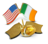 4-Piece Irish & American Flag & Shamrock Lapel or Hat Pin & Tie Tack Set with Clutch Back by Novel Merk,Green,Medium