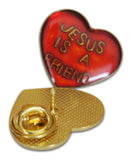 3-Piece Red Heart God is Love & Variety Lady Lapel Pin Hat Pin & Tie Tack Set with Clutch Back by Novel Merk