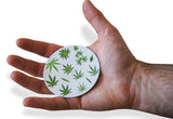 Novel Merk Marijuana Leaves Refrigerator Magnets Vinyl Round Flat Magnets for Refrigerator Decor (2 Pack)