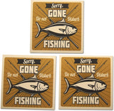 Novel Merk Gone Fishing 3 Inch Flat Refrigerator Magnet (Single Pack)