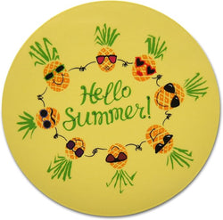 Novel Merk Hello Summer Pineapple 3 Inch Flat Refrigerator Magnet (Single Pack)