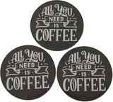 Novel Merk All You Need is Coffee 3 Inch Flat Refrigerator Magnet (Single Pack)