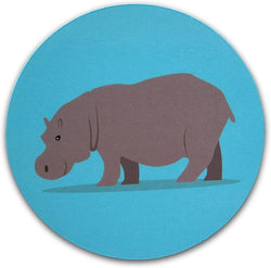 Novel Merk Hippo 3 Inch Flat Refrigerator Magnet (Single Pack)