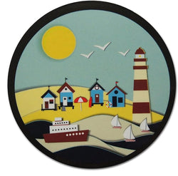 Novel Merk Nautical Village 3 Inch Flat Refrigerator Magnet (Single Pack)