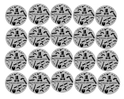 Novel Merk Team Groom Bridal Wedding Party Vinyl Stickers - 2” Round Individual Decals for Laptop, Water Bottle, Party Favors, & Decor - Adheres to Clean Surfaces & Waterproof (20 Pack)