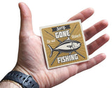 Novel Merk Gone Fishing 3 Inch Flat Refrigerator Magnet (Single Pack)