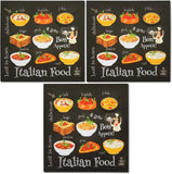 Novel Merk Italian Food 3 Inch Flat Refrigerator Magnet (Single Pack)