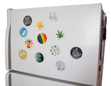 Novel Merk Marijuana Leaves Refrigerator Magnets Vinyl Round Flat Magnets for Refrigerator Decor (2 Pack)