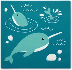 Novel Merk Narwhal 3 Inch Flat Refrigerator Magnet (Single Pack)