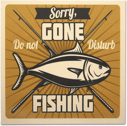 Novel Merk Gone Fishing 3 Inch Flat Refrigerator Magnet (Single Pack)