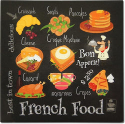 Novel Merk French Food 3 Inch Flat Refrigerator Magnet (Single Pack)