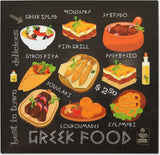 Novel Merk Greek Food 3 Inch Flat Refrigerator Magnet (Single Pack)