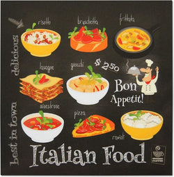 Novel Merk Italian Food 3 Inch Flat Refrigerator Magnet (Single Pack)