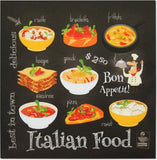Novel Merk Italian Food 3 Inch Flat Refrigerator Magnet (Single Pack)