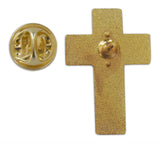 Novel Merk American Cross Lapel Pin, Hat Pin & Tie Tack with Clutch Back (Single Pack)