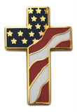 Novel Merk American Cross Lapel Pin, Hat Pin & Tie Tack with Clutch Back (Single Pack)