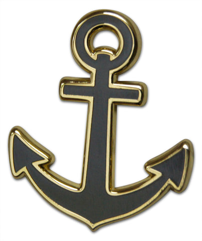 Novel Merk Anchor Lapel Pin, Hat Pin & Tie Tack with Clutch Back (Single Pack)