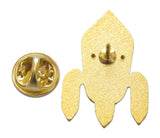 Novel Merk Orange Rocketship Lapel Pin, Hat Pin & Tie Tack with Clutch Back (Single Pack)