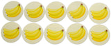 Novel Merk Banana Fruit Vinyl Sticker Decals – 2 Inch Round Individual Cut - Waterproof (10 Pack)