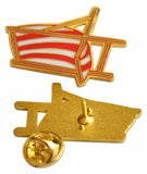 Novel Merk Beach Chair Lapel Pin, Hat Pin & Tie Tack with Clutch Back (Single Pack)