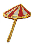 Novel Merk Beach Umbrella Lapel Pin, Hat Pin & Tie Tack with Clutch Back (Single Pack)