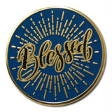 Novel Merk Blessed Lapel Pin, Hat Pin & Tie Tack with Clutch Back (Single Pack)